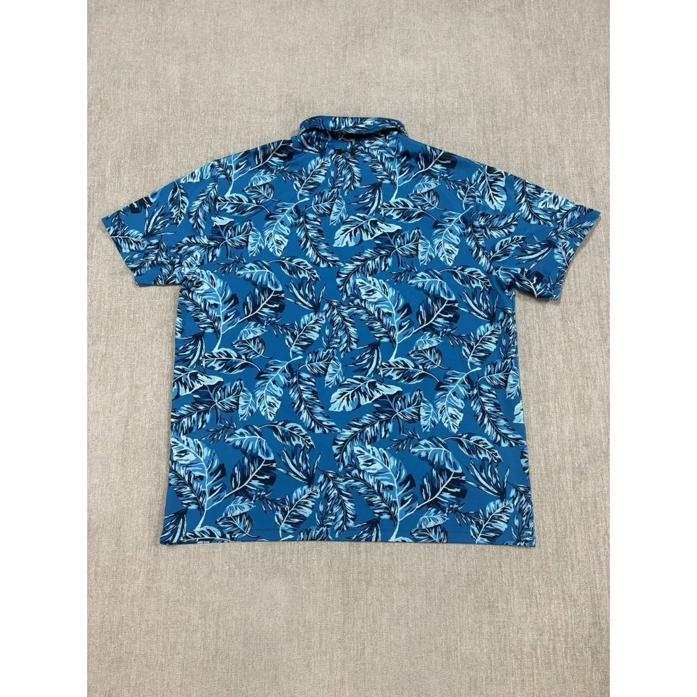 Under Armour The Playoff Polo Mens XL Blue Floral AOP Performance Golf